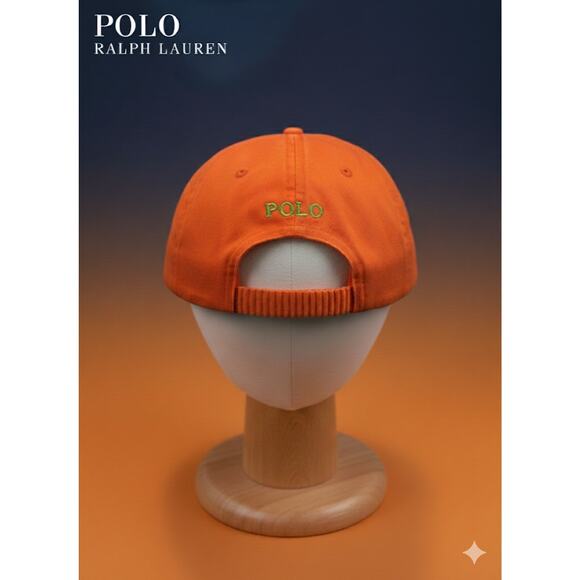 Polo Ralph Lauren Baby Toddler Orange Embroidered Pony Cap Hat 12M - 24M - Picture 2 of 4